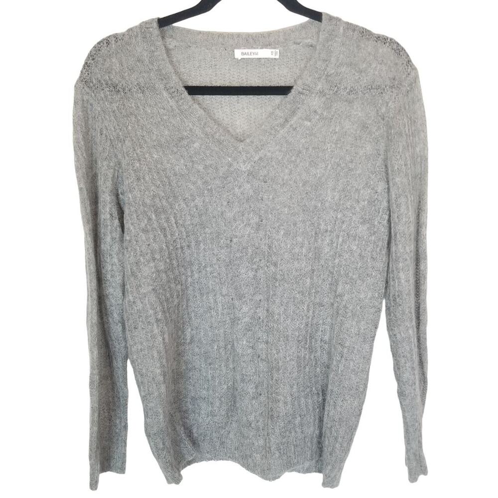 Bailey 44 Womens Mohair Wool Sweater Sz XS Classic Minimalist Quiet Luxury Gray
